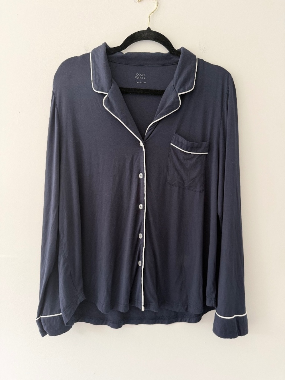 Cozy Earth Bamboo Pajama Top ONLY Navy Soft Cozy Sleep